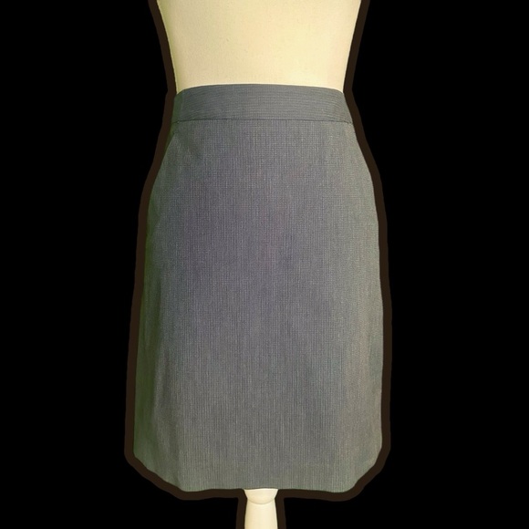 Theory Vintage ‘Lilous/Infinite’ Gray Micro Striped Pocketed Pencil Skirt Size 4 - Picture 1 of 14